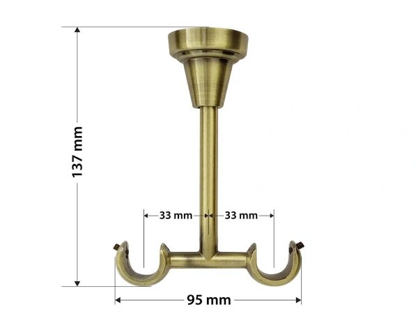 Garniža 19x19mm - 2rady - GUĽA CRYSTAL - antik 5