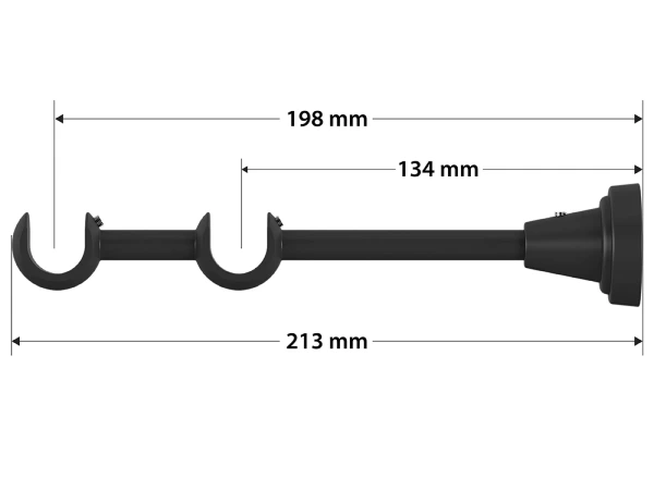 Garniža 19x19mm obyčajná tyč - 2rady - KVADRAT - bielo čierna 4