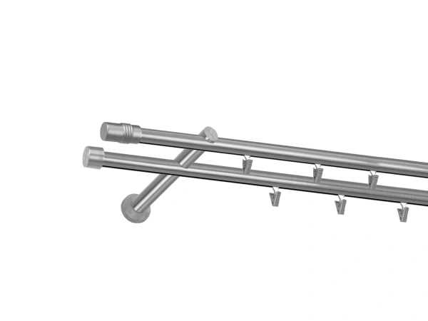 Garniža 19x19mm - drážková tyč - 2rady - CYLINDER - satin