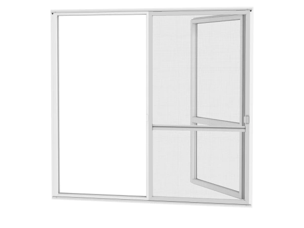 Siete proti hmyzu na DVERE - posuvné - SIVÁ - RAL 9006 - s priečkou 2