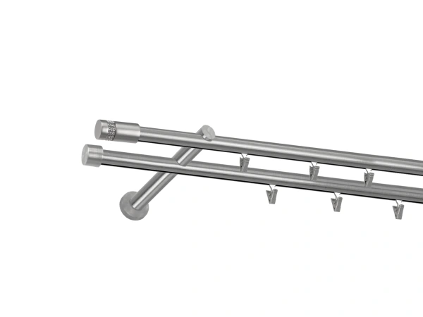 Garniža 19x19mm - drážková tyč - 2rady - CYLINDER CRYSTAL - satin