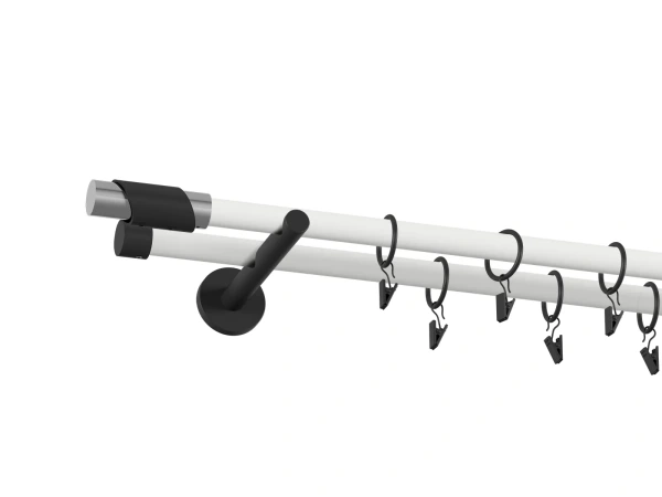 Garniža 19x19mm obyčajná tyč - 2rady - PARIS - bielo čierna