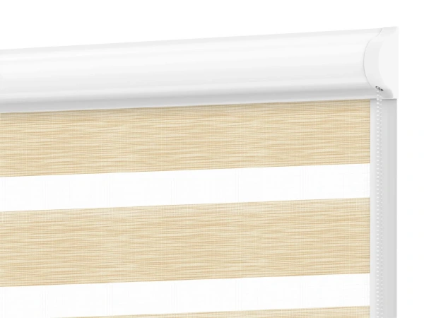 Roleta SWING PREMIUM - deň a noc - látka Maurícius 63 - svetlo žltá (borovica)