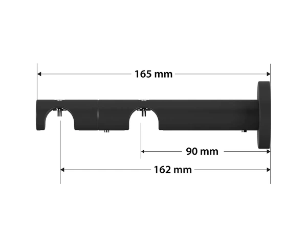 Garniža 19x19mm drážková tyč - 2rady - GUĽA CRYSTAL - čierna 4