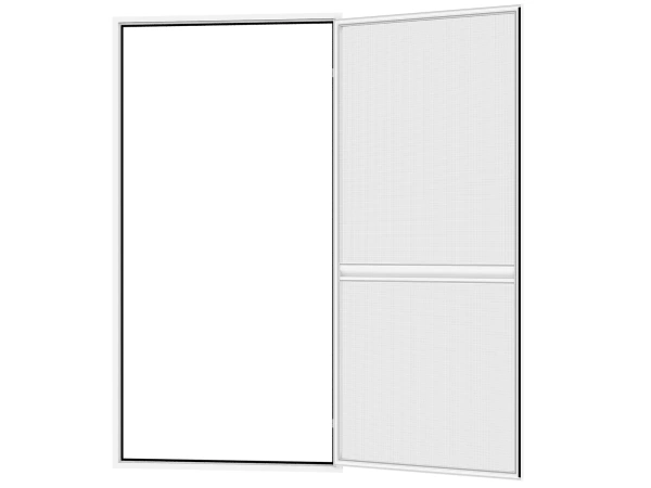 Siete proti hmyzu na DVERE - pántové v ráme SMART - BIELA - RAL 9016 - s priečkou