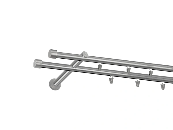 Garniža 19x19mm - drážková tyč - 2rady - PULLO - satin