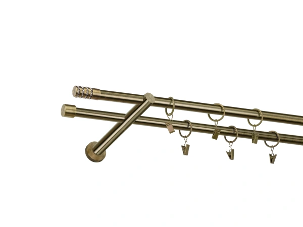 Garniža 16x16mm - 2rady - CYLINDER CRYSTAL - antik