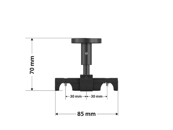 Garniža 19x19mm drážková tyč - 2rady - KVADRAT - čierna 5
