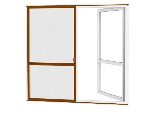 Siete proti hmyzu na DVERE - posuvné - DUB ZLATÝ - drevoimitácia - s priečkou 1