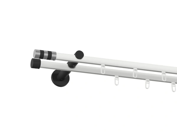 Garniža 19x19mm drážková tyč - 2rady - VALEC - bielo čierna