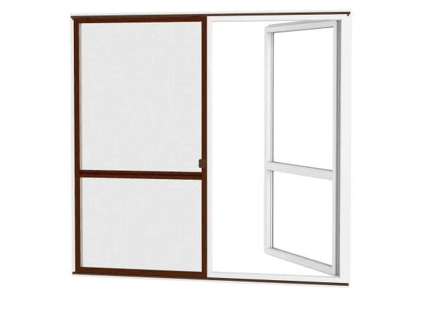 Siete proti hmyzu na DVERE - posuvné - ORECH - drevoimitácia - s priečkou 2