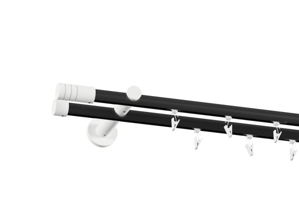 Garniža 19x19mm drážková tyč - 2rady - TECHNO - čierno biela 2