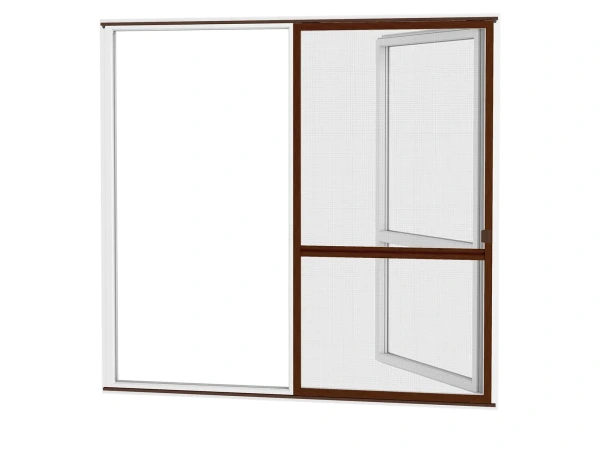 Siete proti hmyzu na DVERE - posuvné - ORECH - drevoimitácia - s priečkou 2