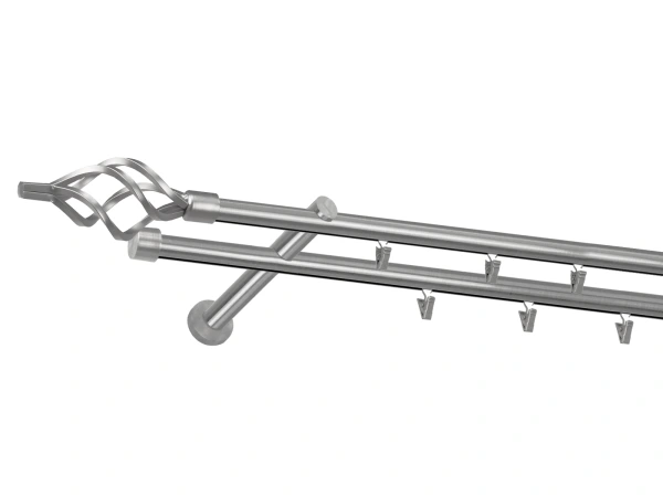 Garniža 19x19mm - drážková tyč - 2rady - GUĽA AZUR - satin