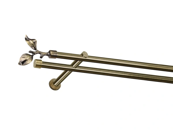 Garniža 19x19mm - drážková tyč - 2rady - LIST ROSE - antik 1