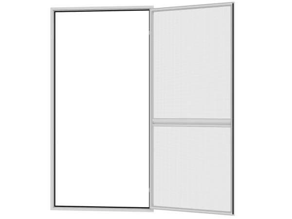 Sieťky na DVERE- pántové v ráme SMART - bežné farby - s priečkou