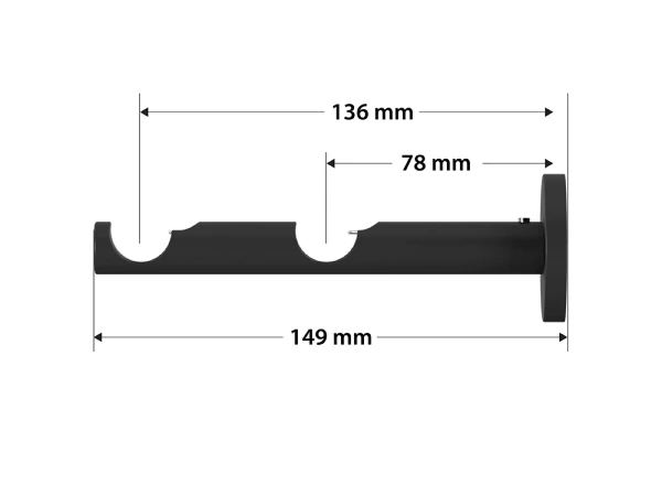 Garniža 19x19mm obyčajná tyč - 2rady - PULLO - čierna 3