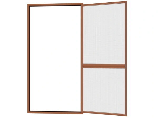 Siete proti hmyzu na DVERE - pántové v ráme SMART - HNEDÁ - RAL 8003 - s priečkou