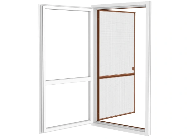 Siete proti hmyzu na DVERE - pántové v ráme SMART - HNEDÁ - RAL 8003 - s priečkou 4