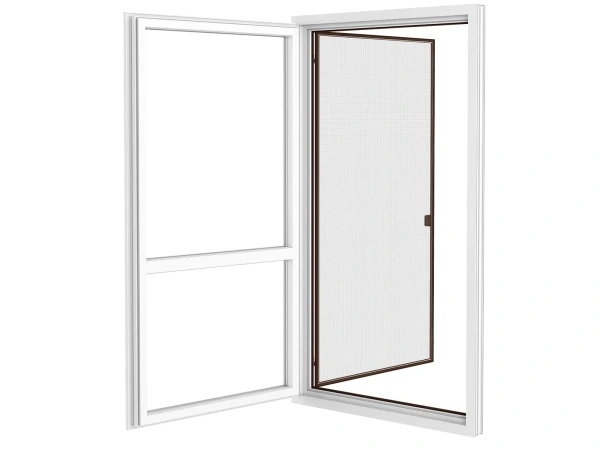 Siete proti hmyzu na DVERE - pántové v ráme SMART - TMAVOHNEDÁ - RAL 8019 - bez priečky 4