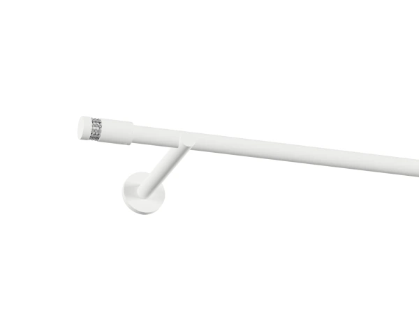 Garniža 19mm obyčajná tyč - 1rad - CYLINDER CRYSTAL - biela 1