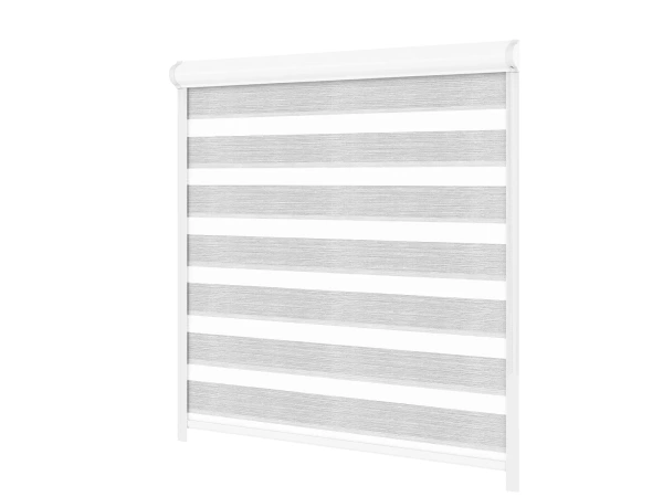 Roleta SWING PREMIUM - deň a noc - látka Maurícius 67 - sivo biela 1