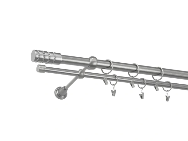 Garniža 25x16mm - 2rady - CYLINDER CRYSTAL - satin