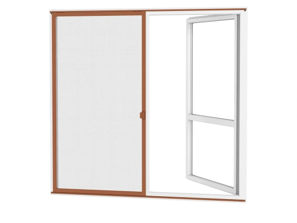 Siete proti hmyzu na DVERE - posuvné - HNEDÁ - RAL 8003 - bez priečky 1