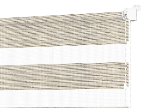 Roleta MINI - deň a noc - látka Maurícius 69 - béžová (čierny dekor)