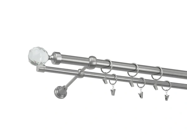 Garniža 25x16mm - 2rady - GUĽA CRYSTAL - satin