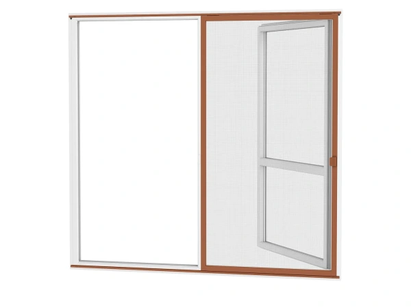 Siete proti hmyzu na DVERE - posuvné - HNEDÁ - RAL 8003 - bez priečky 2