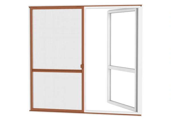 Siete proti hmyzu na DVERE - posuvné - HNEDÁ - RAL 8003 - s priečkou 1