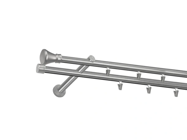 Garniža 19x19mm - drážková tyč - 2rady - KOLOSEO - satin