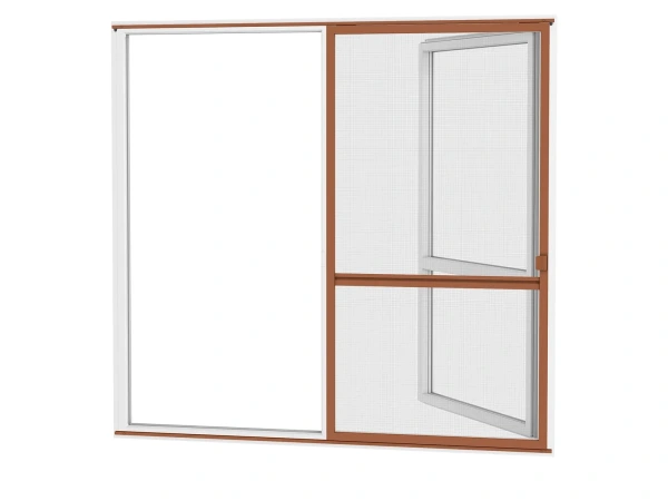 Siete proti hmyzu na DVERE - posuvné - HNEDÁ - RAL 8003 - s priečkou 2