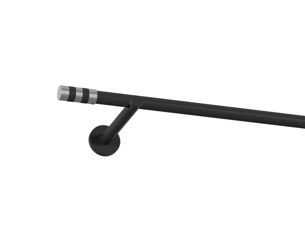 Garniža 19mm obyčajná tyč - 1rad - VALEC - čierna 1