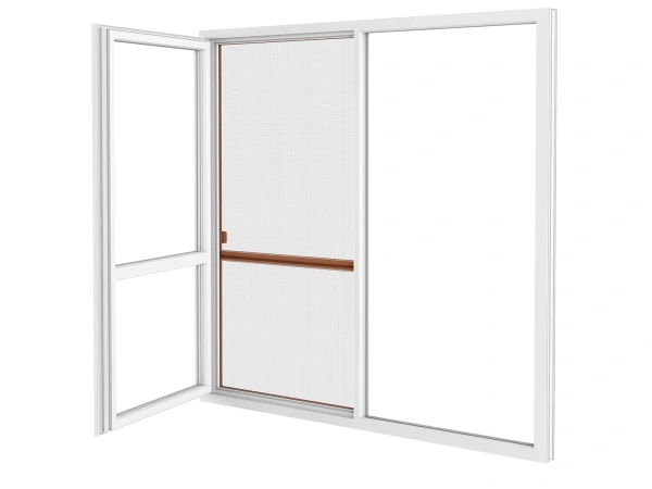 Siete proti hmyzu na DVERE - posuvné - HNEDÁ - RAL 8003 - s priečkou 3