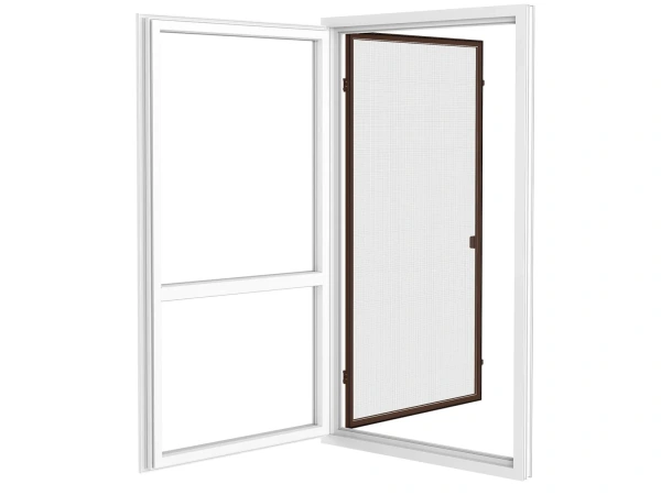 Siete proti hmyzu na DVERE - pántové - TMAVOHNEDÁ - RAL 8019 - bez priečky 4