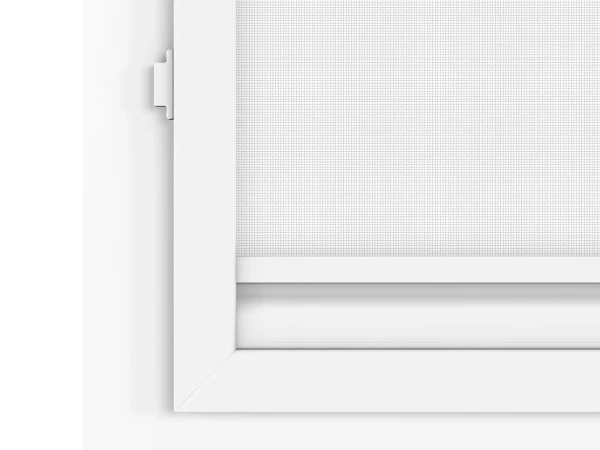 Siete proti hmyzu na DVERE - pántové - BIELA - RAL 9016 - s priečkou 7