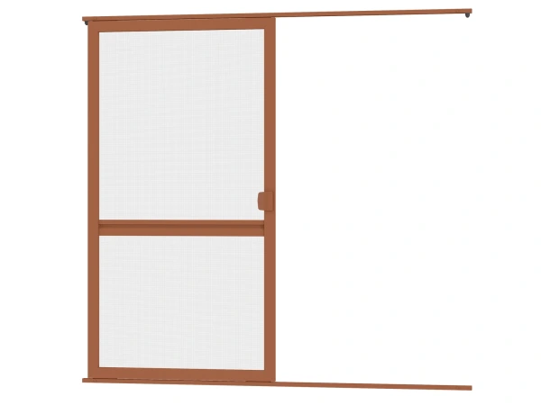 Siete proti hmyzu na DVERE - posuvné - HNEDÁ - RAL 8003 - s priečkou