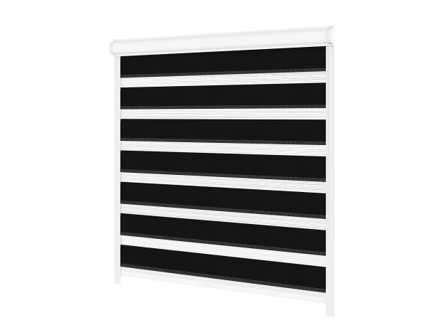 Roleta SWING LITE - deň a noc - látka Zakynthos 10 - čierna 1