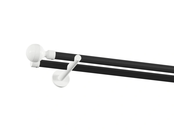 Garniža 19x19mm obyčajná tyč - 2rady - GABI - čierno biela 1