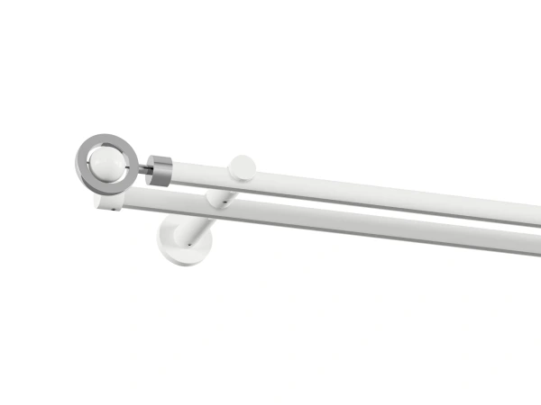 Garniža 19x19mm drážková tyč - 2rady - SFERA - biela 1