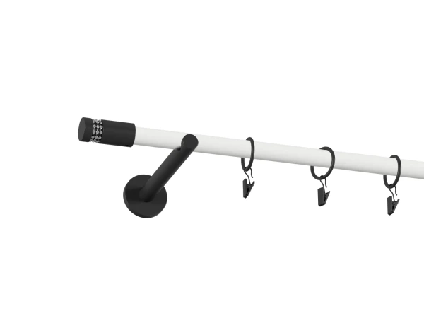 Garniža 19mm obyčajná tyč - 1rad - CYLINDER CRYSTAL - bielo čierna