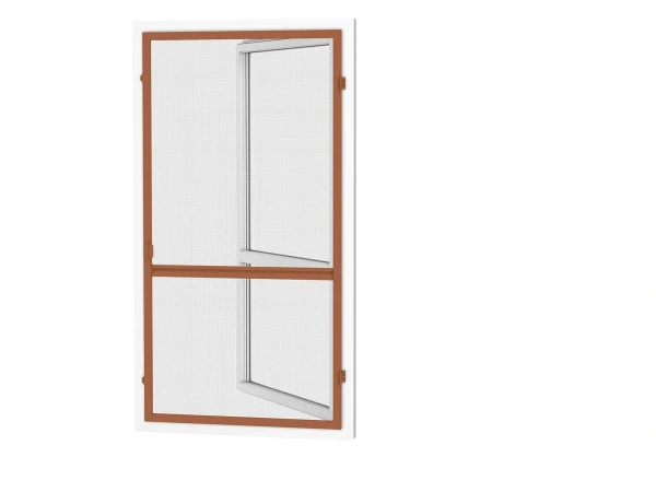 Siete proti hmyzu na DVERE - pántové - HNEDÁ - RAL 8003 - s priečkou 1