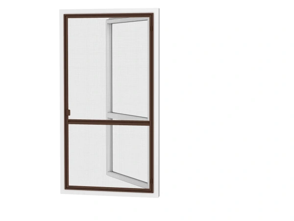 Siete proti hmyzu na DVERE - pántové v ráme SMART - TMAVOHNEDÁ - RAL 8019 - s priečkou 1