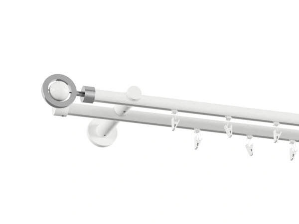 Garniža 19x19mm drážková tyč - 2rady - SFERA - biela 2