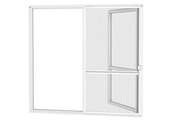 Siete proti hmyzu na DVERE - posuvné - BIELA - RAL 9016 - s priečkou 2