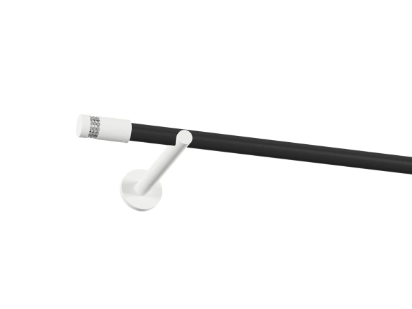 Garniža 19mm obyčajná tyč - 1rad - CYLINDER CRYSTAL - čierno biela 1