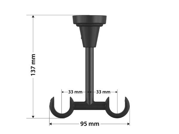 Garniža 19x19mm obyčajná tyč - 2rady - VALEC - čierna 5