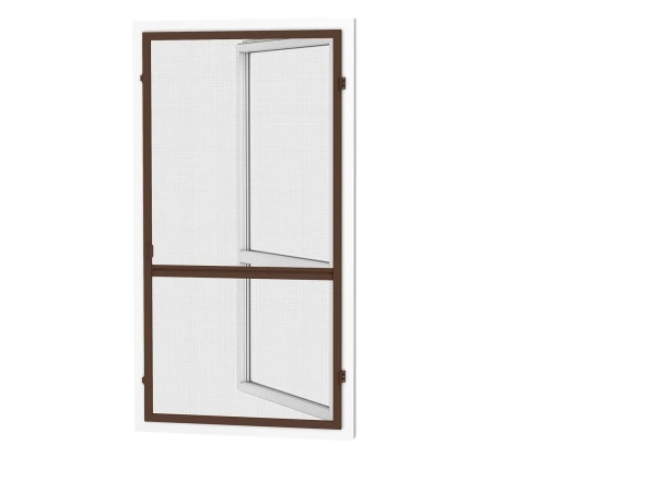 Siete proti hmyzu na DVERE - pántové - TMAVOHNEDÁ - RAL 8019 - s priečkou 1